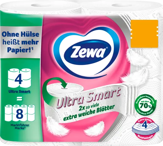 Ultra Smart Toilettenpapier weiß 4-lagig von ZEWA