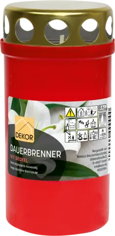Dauerbrenner mit Deckel, rot von DEKOR