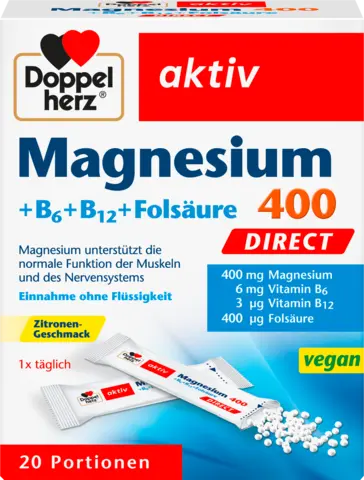 Magnesium + B6 + B12 + Folsäure von DOPPELHERZ