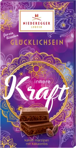 Marzipan Tafel-Schokolade Glücklichsein Kraft von NIEDEREGGER