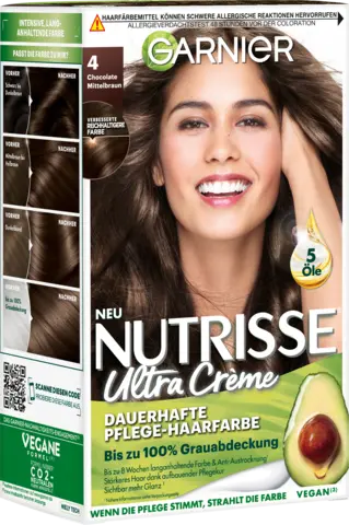 Nutrisse Creme Dauerhafte Pflege-Haarfarbe 40 chocolate mittelbraun von GARNIER NUTRISSE