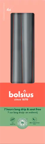 Spitzkerzen stürmiches grau 245 x 24 mm von BOLSIUS