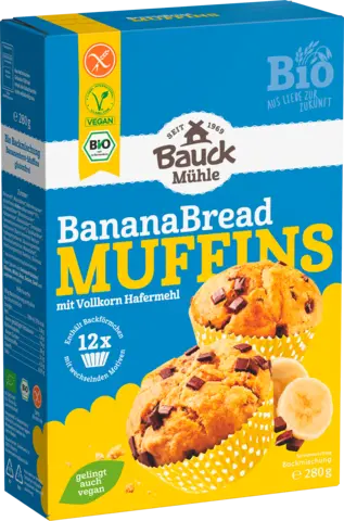 Bio Backmischung Bananenbrot Muffins glutenfrei von BAUCK
