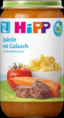 Bio Spätzle mit Gulasch ab 12. Monat von HIPP