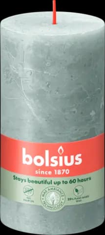 Stumpkerze Rustic jadegrün 130 x 68 mm von BOLSIUS