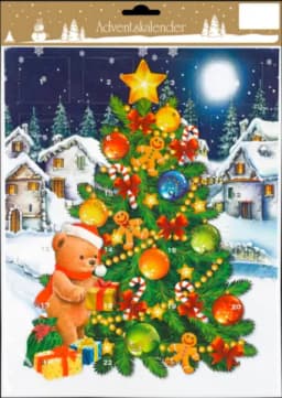Geroma Adventskalender Weihnachtsbaum/Bärchen mit 24 Motivtürchen von RODERMUND
