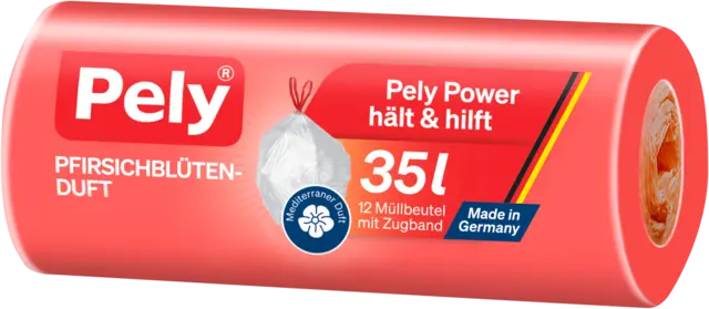 Müllbeutel Pfirsichblüten-Duft 35l mit Zugband von PELY