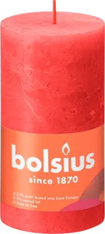 Stumpenkerze Shine Rosa Blüte 68 x 130 mm von BOLSIUS