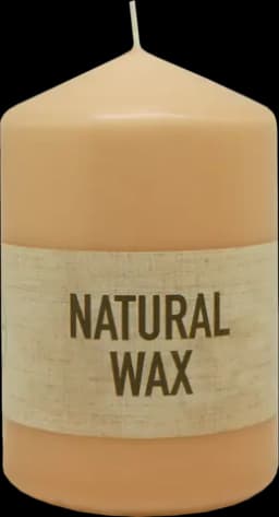 Natural Wax Stumpenkerze Stearin gepresst sand 25 5,8 x 9cm von CUP CANDLE
