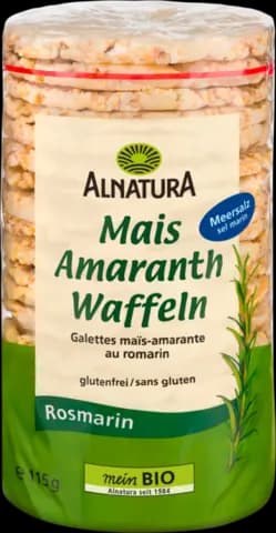 Bio Mais Amaranth Waffeln Rosmarin von ALNATURA