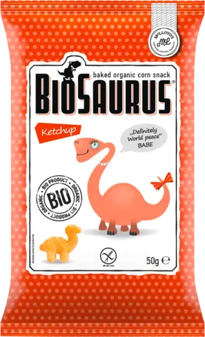 Bio Ketschup Babe, der knusprige Maissnack von BIOSAURUS