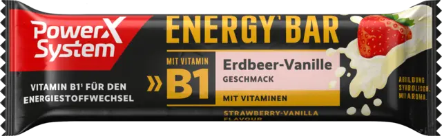 Energy Bar Erdbeer Vanille, Eiweißriegel von POWER SYSTEM