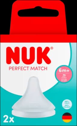 Trinksauger Perfect Match Silikon Größe Flow Control Anti-Kolik 6+ Monate von NUK