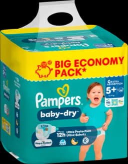 Baby Dry Windeln Junior Plus Big Pack Gr.5+ von PAMPERS