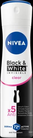 Black & White Invisible ClearAnti-Transpirant Spray von NIVEA