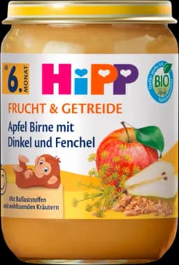 Bio Frucht & Getreide Apfel Birne mit Dinkel und Fenchel ab 6. Monat von HIPP