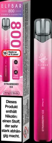 Einweg E-Zigarette Strawberry Ice 800Züge 20mg von ELFBAR