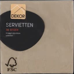 Servietten cappuchino 3lg.33x33 30ST von DEKOR