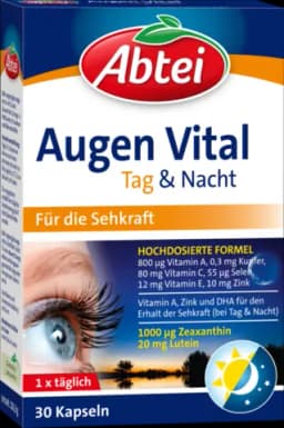 Augen Vital, Tag & Nacht, für Sehkraft und Zellschutz, 30 Kapseln von ABTEI