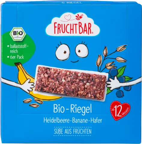 Bio Riegel Heidelbeere Banane Hafer ab 12 Monaten von FRUCHTBAR