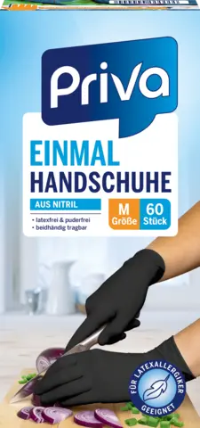 Einmalhandschuhe Nitril, schwarz, Gr. M von PRIVA