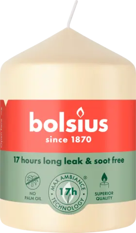 Stumpenkerze elfenbein 80 x 58 mm von BOLSIUS