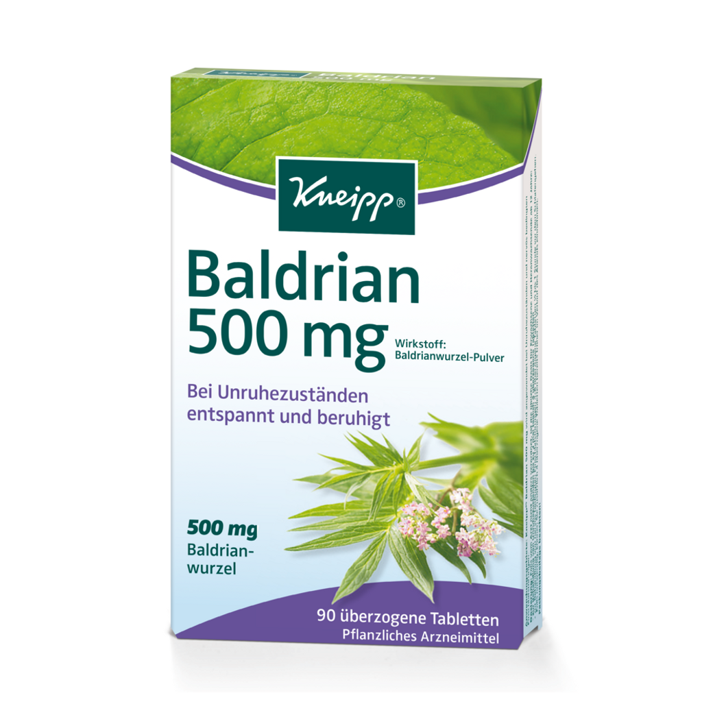 Baldrian 500 mg, Wirkstoff: Baldrianwurzel-Pulver, 90 Tabletten