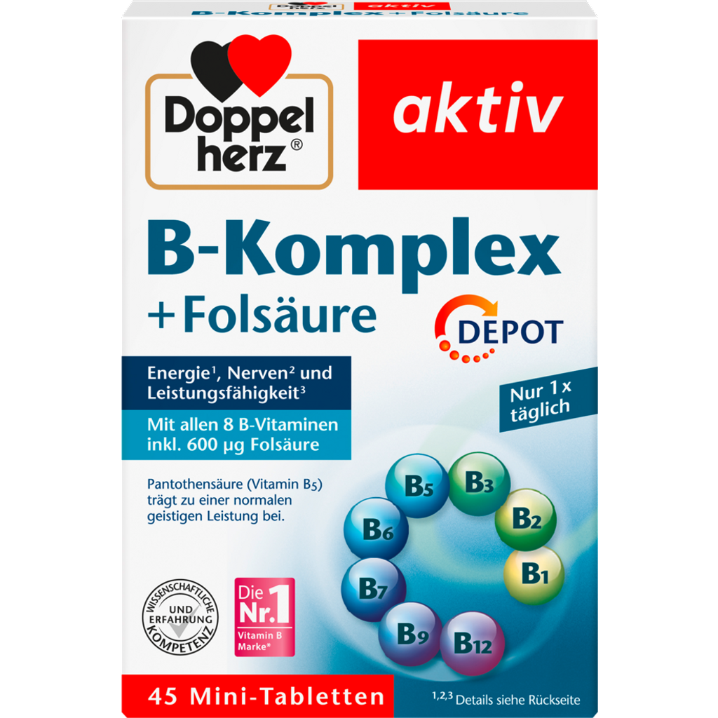 B-Komplex, Depot, + Folsäure, 45 Stück
