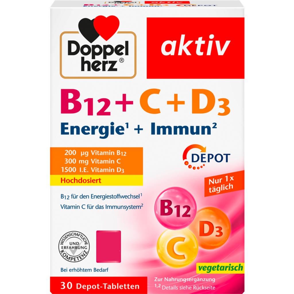 B12+C+D3 Energie+Immun 30Tabletten