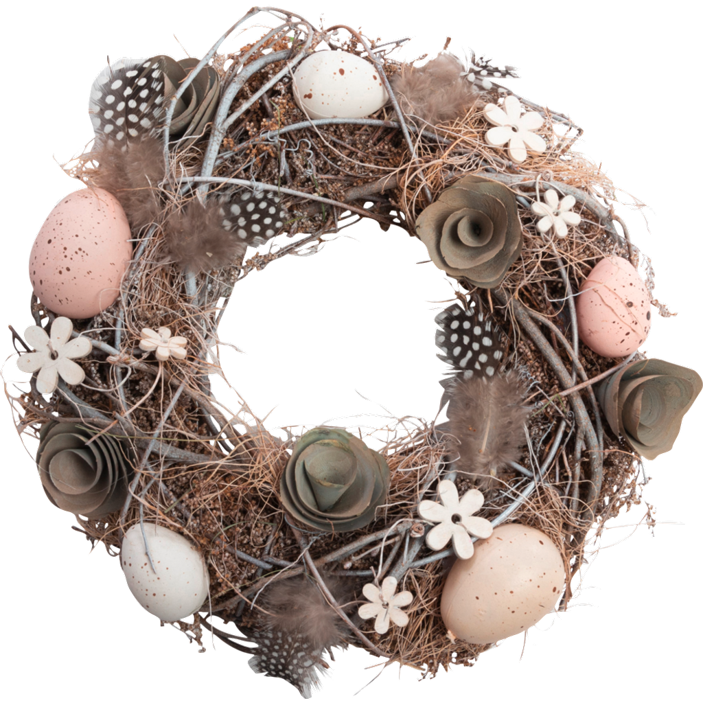 Zweig-Osterkranz mit Eiern