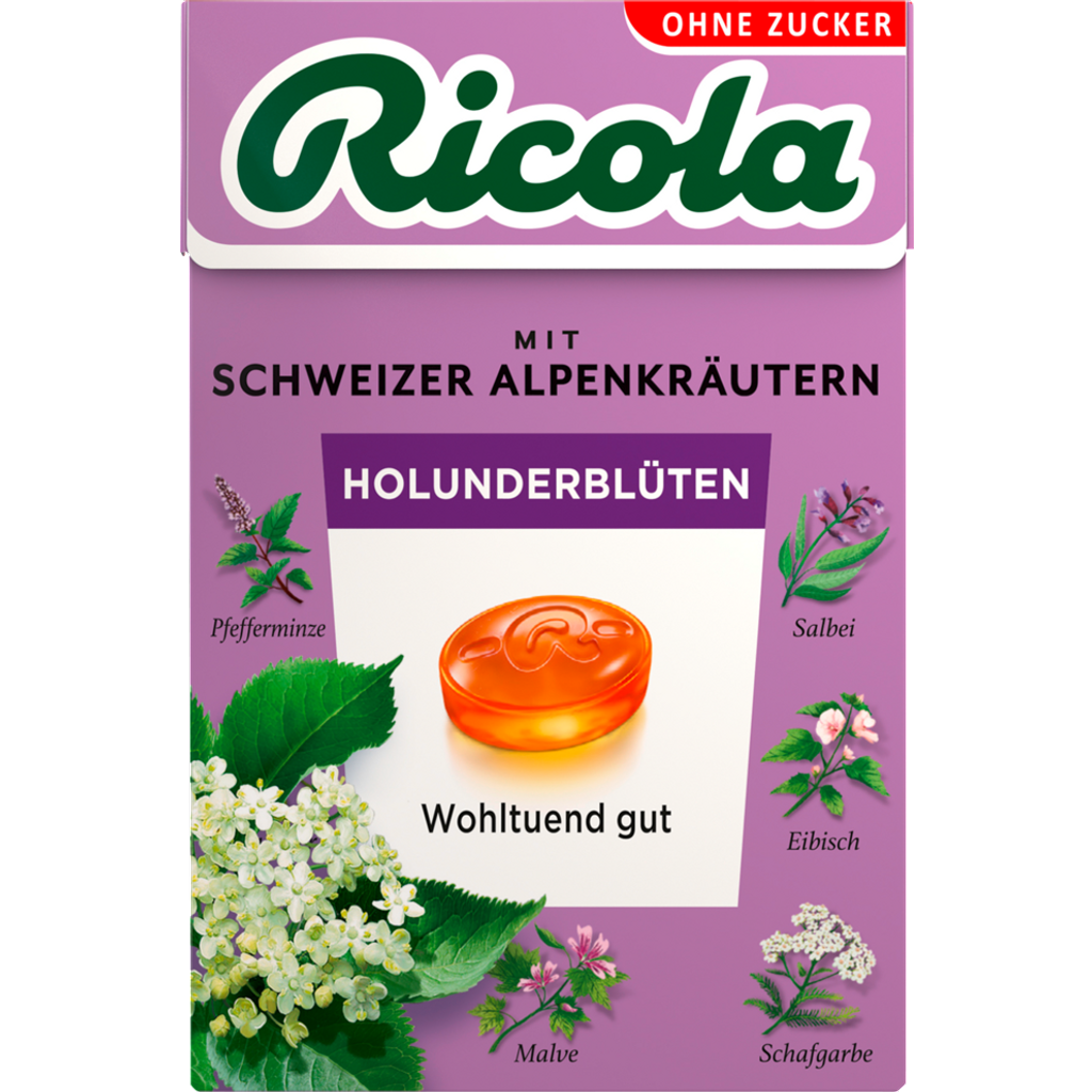 Holunderblüten, schweizer Kräuterbonbon mit Vitamin C